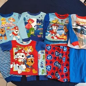 9 piece lot of boys pajamas pjs sz 5T paw patrol